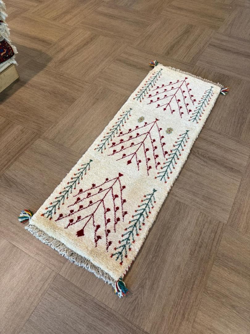 125x46cm ペルシャギャッベ ランナー (ギャベ) ペルシャ絨毯 ギャッベ