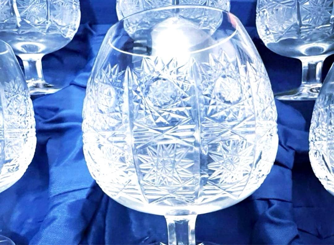 再々値下げ❣️未使用 高級 ボヘミア クリスタル ブランデー グラス6客 三越