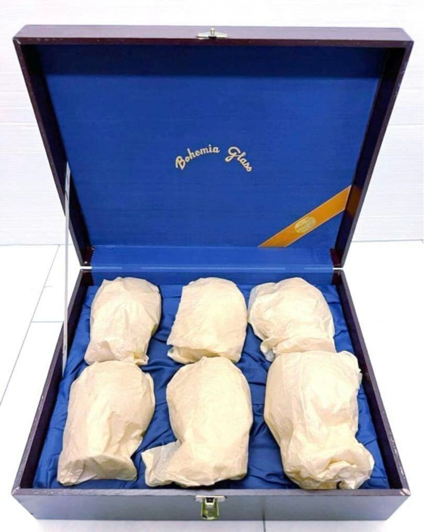 再々値下げ❣️未使用 高級 ボヘミア クリスタル ブランデー グラス6客 三越