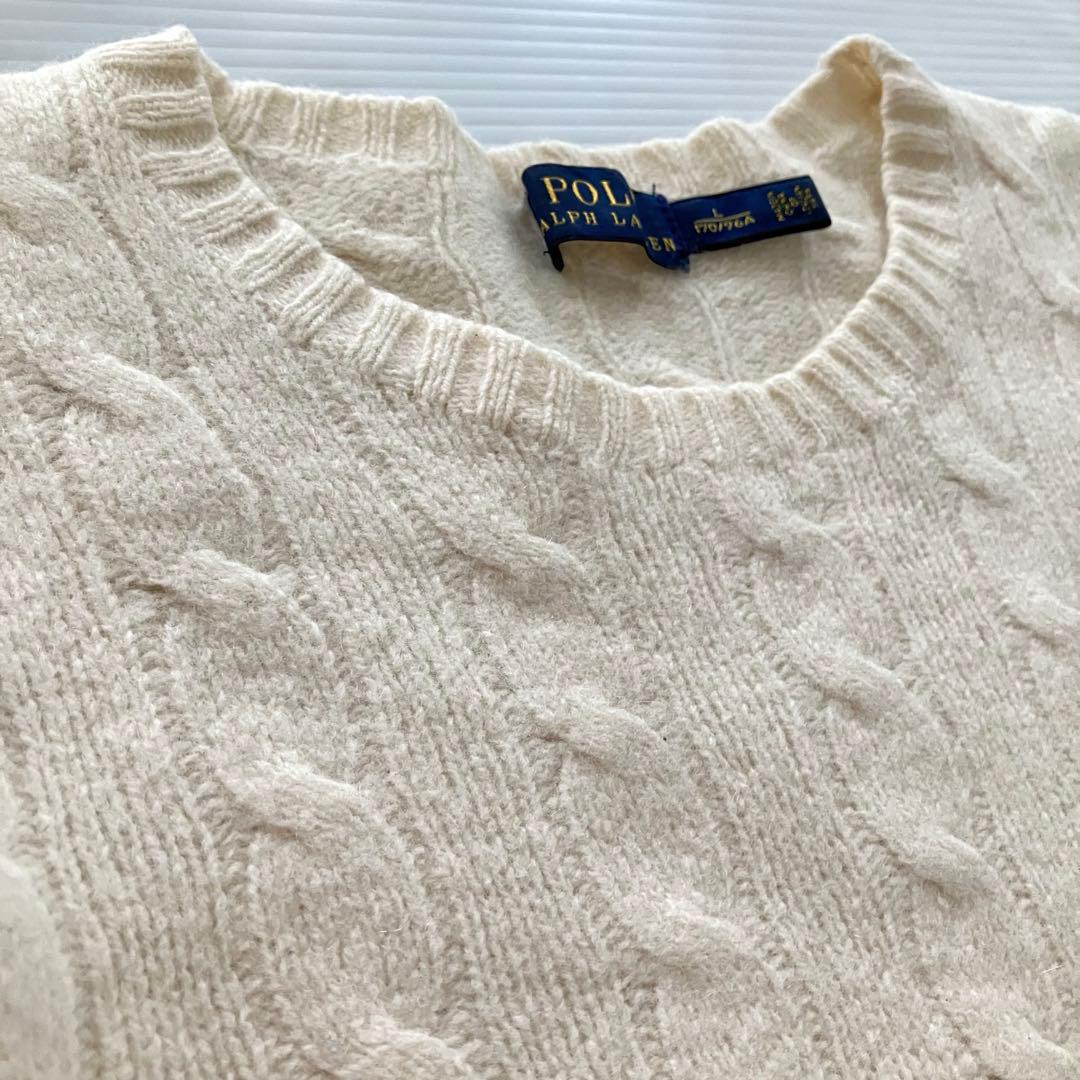極美品　Polo Ralph Lauren ケーブルニット アイボリー　L