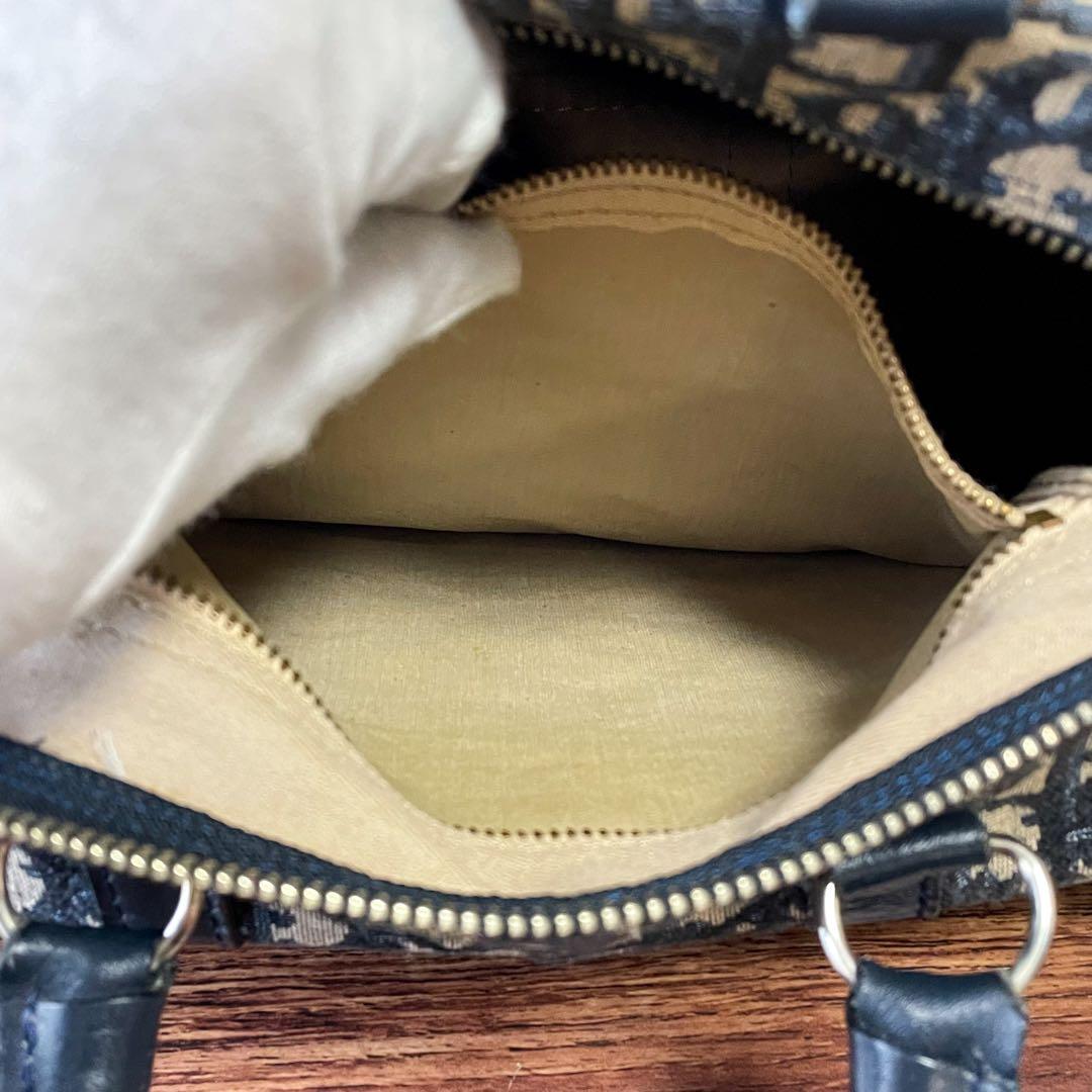 美品 ディオール トロッター キャンバス レザー ボストン ハンド バッグ