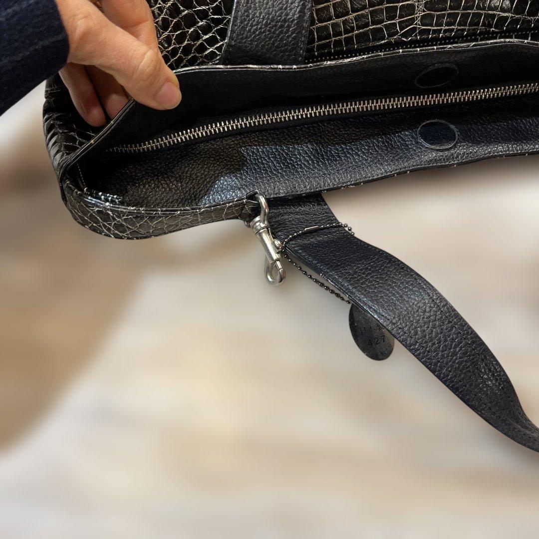 JRA 日本製クロコダイルトートバッグ 黒