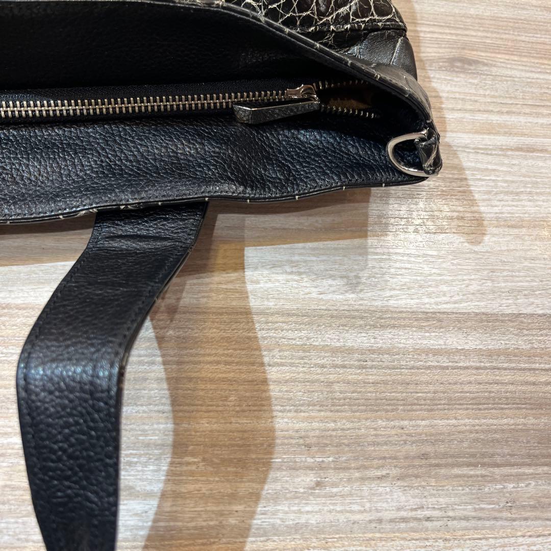 JRA 日本製クロコダイルトートバッグ 黒