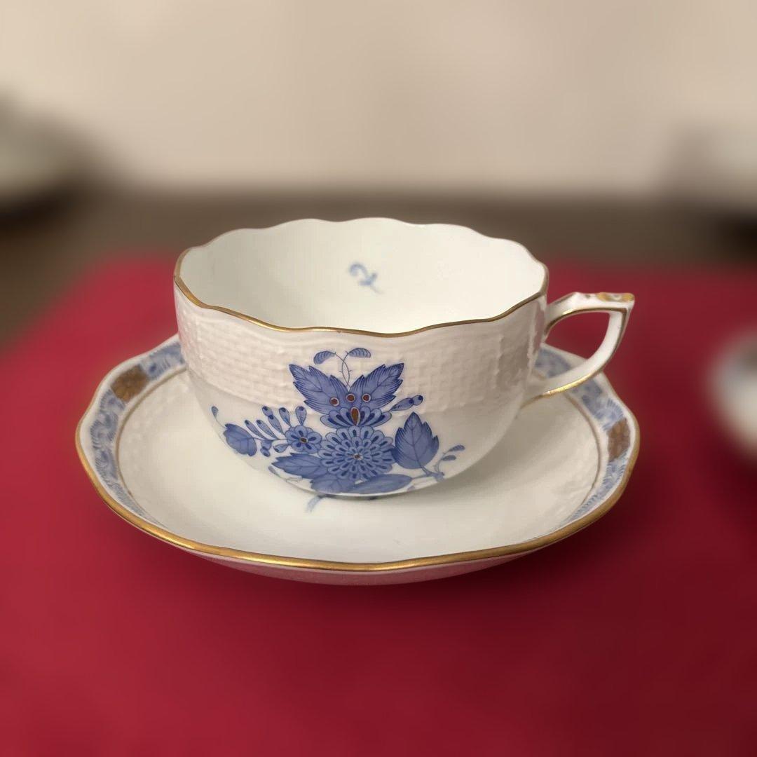 【美品✨】HERENDアポニー ブルー　カップソーサー　２セット