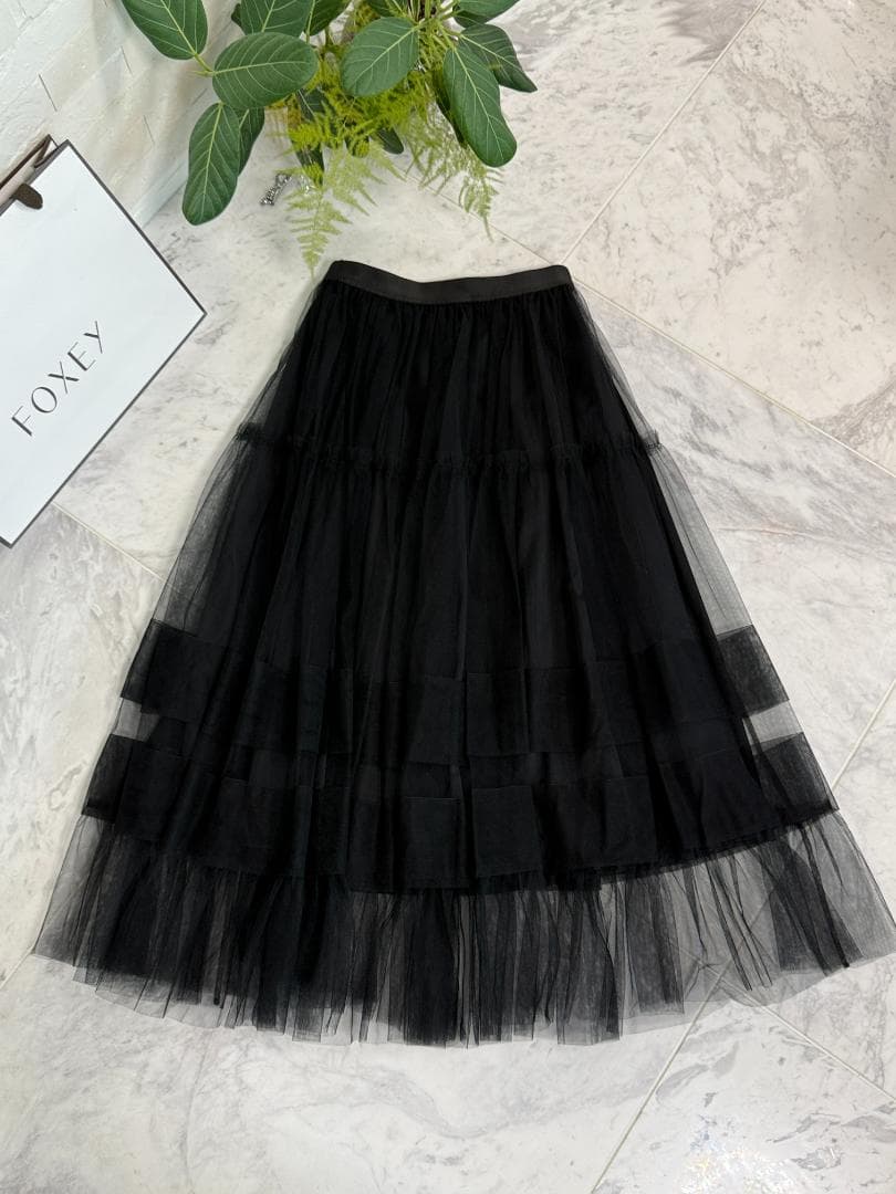 新品同様★’24年★ANAYI/アナイ チュールティアードギャザースカート36