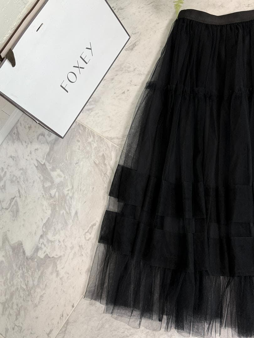 新品同様★’24年★ANAYI/アナイ チュールティアードギャザースカート36