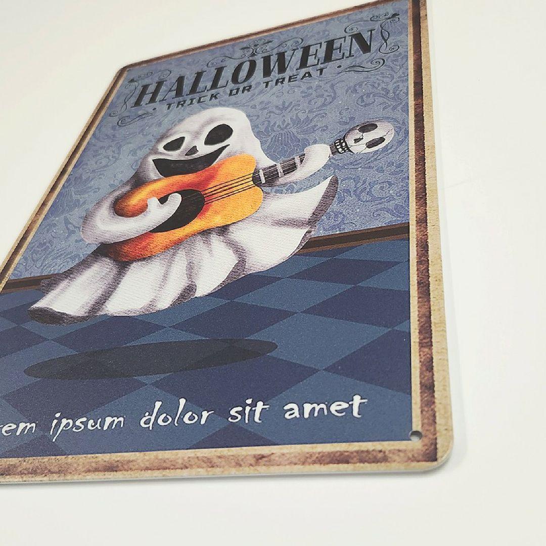 デザイン看板 A4】ハロウィン飾りお化けギター★ポスター絵お化け音楽インテリア
