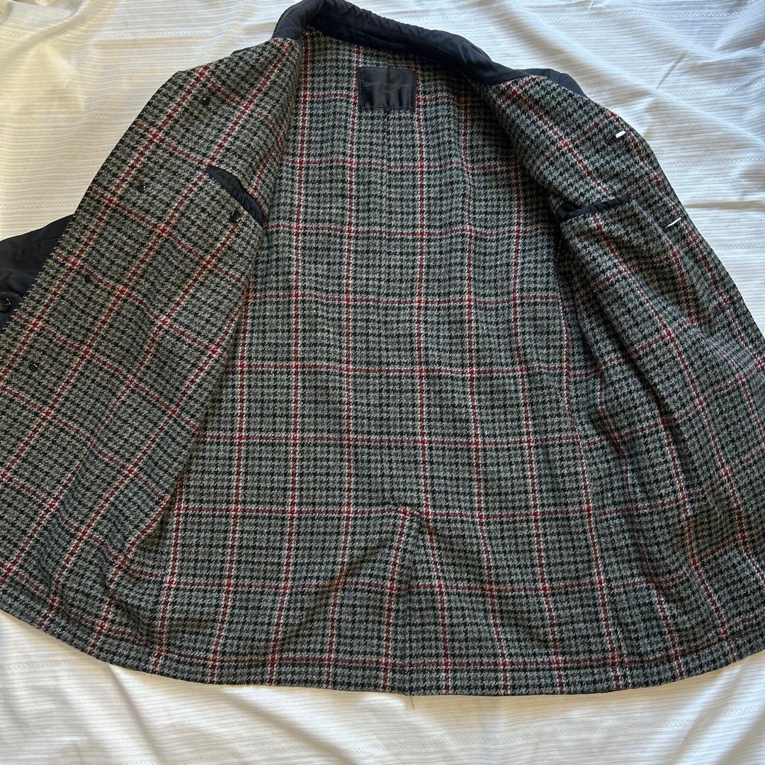 コムデギャルソンオム 03AW田中オム　千鳥格子ウール裏地　ステンカラーコート