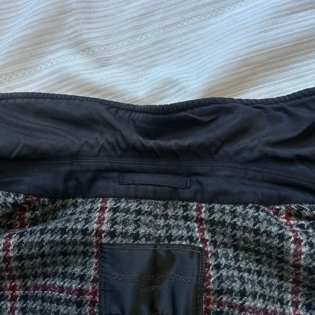 コムデギャルソンオム 03AW田中オム　千鳥格子ウール裏地　ステンカラーコート