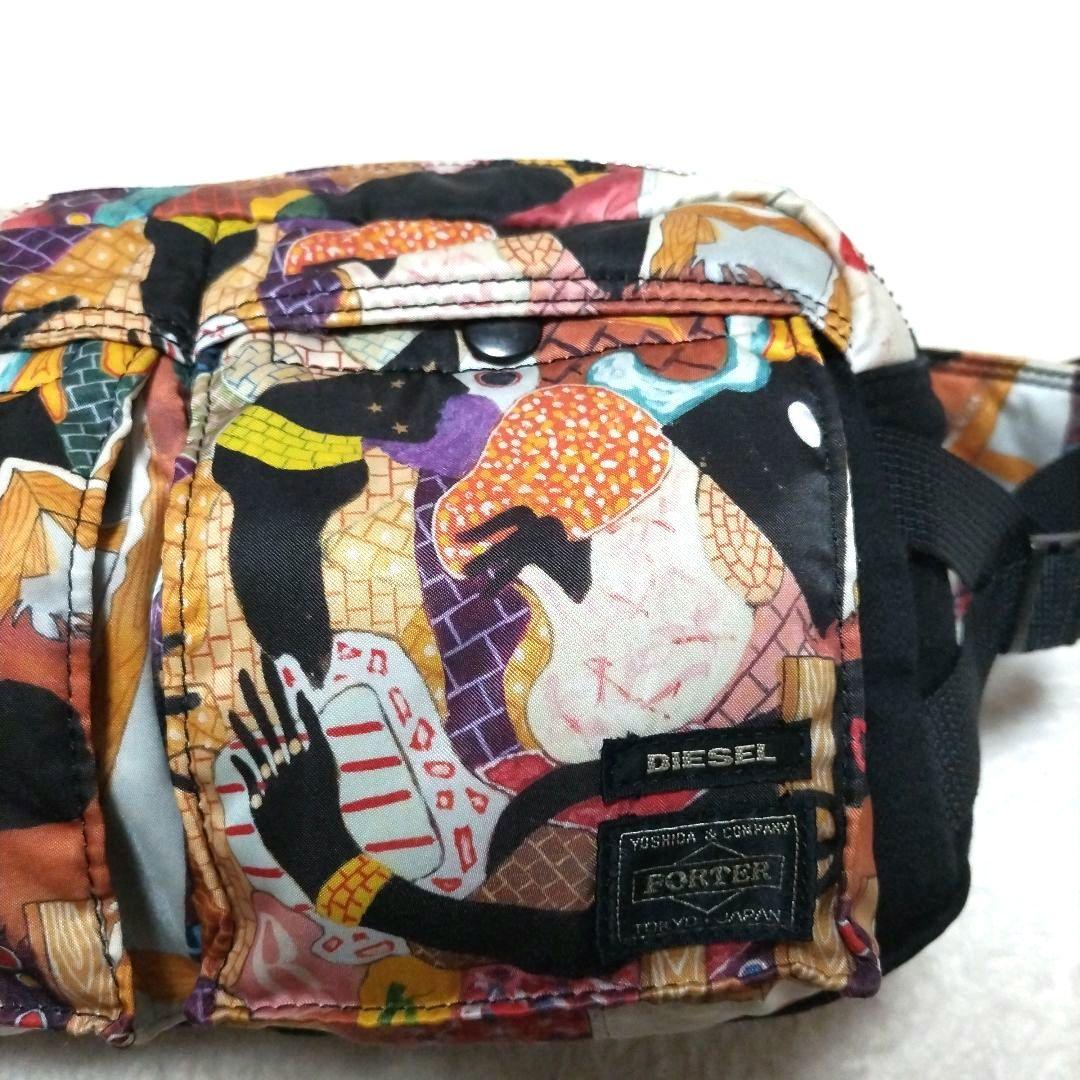 【美品】ポーター×ディーゼル×横尾忠則 コラボ タンカー 総柄 ウエストバッグ