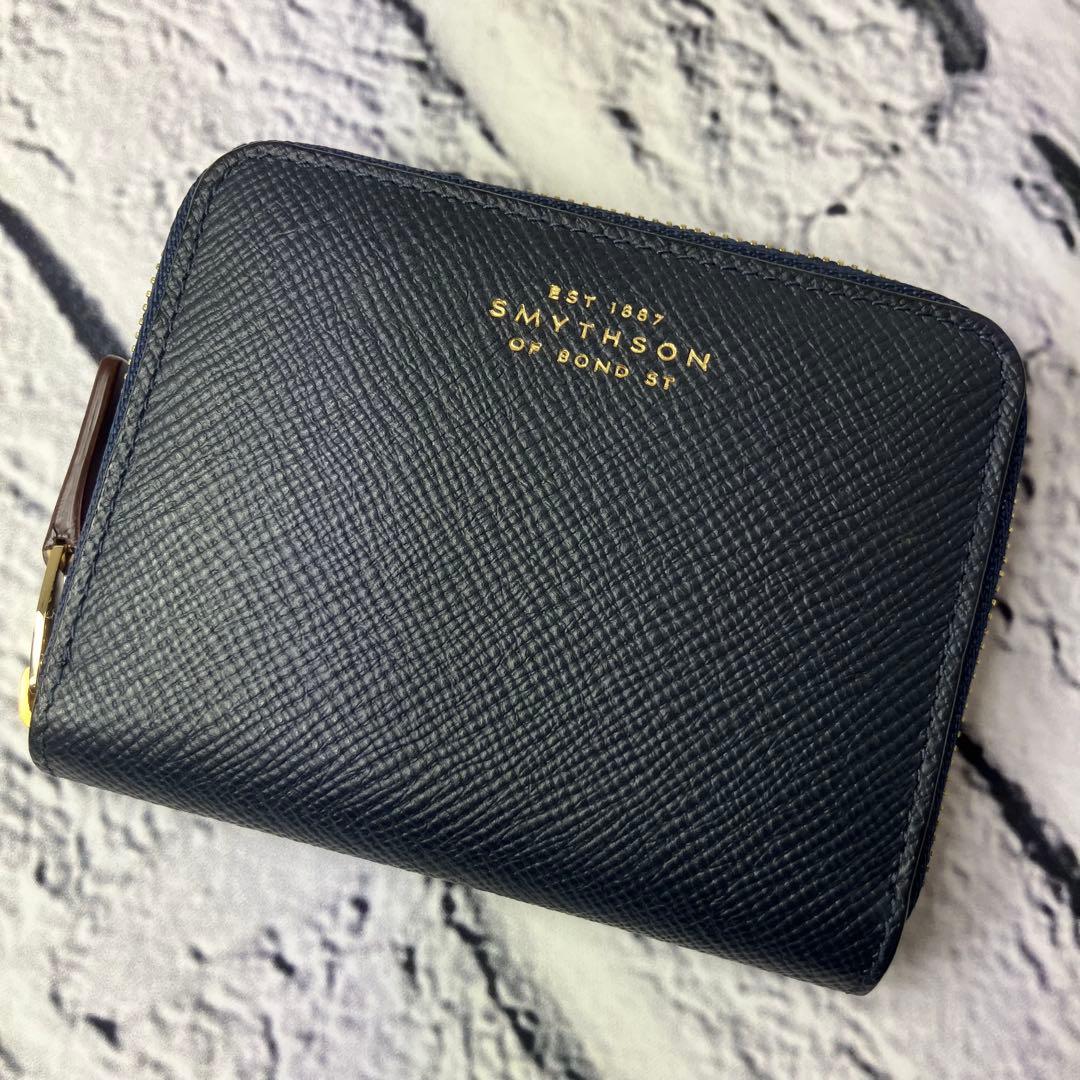 極美品✨スマイソン ラウンドファスナー パナマ サフィアーノレザー ケース