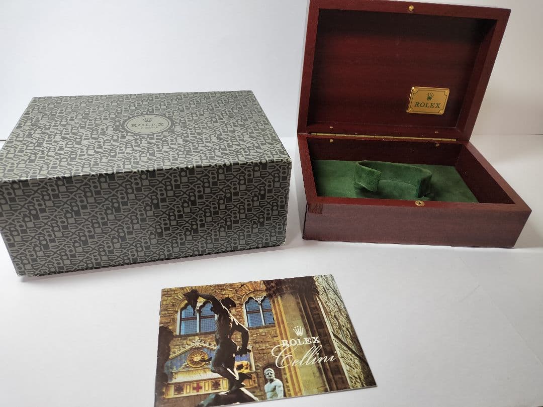 ROLEX 高級木製ボックスと希少チェリーニ冊子