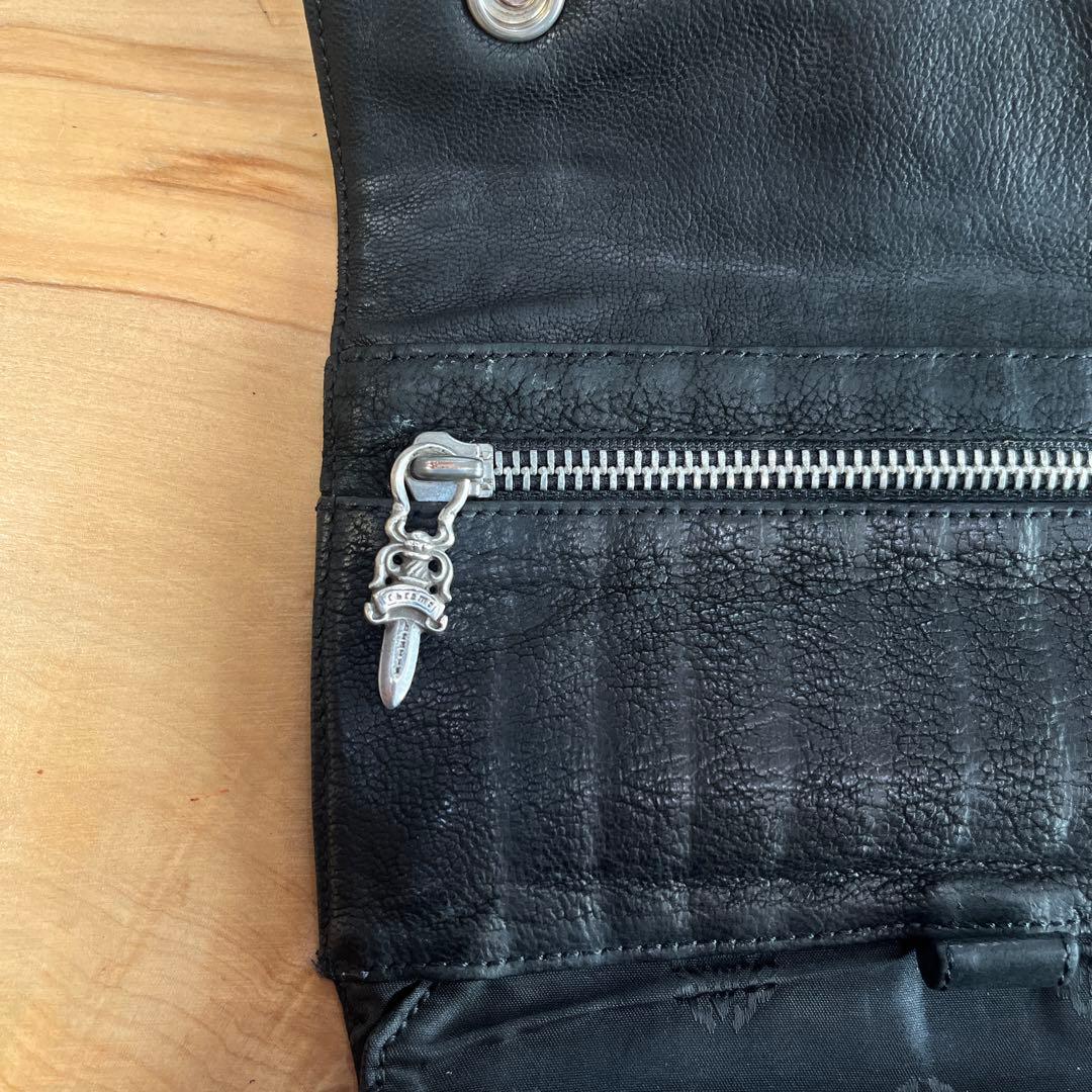 Chrome Hearts Wave Wallet クロスボタン ブラック