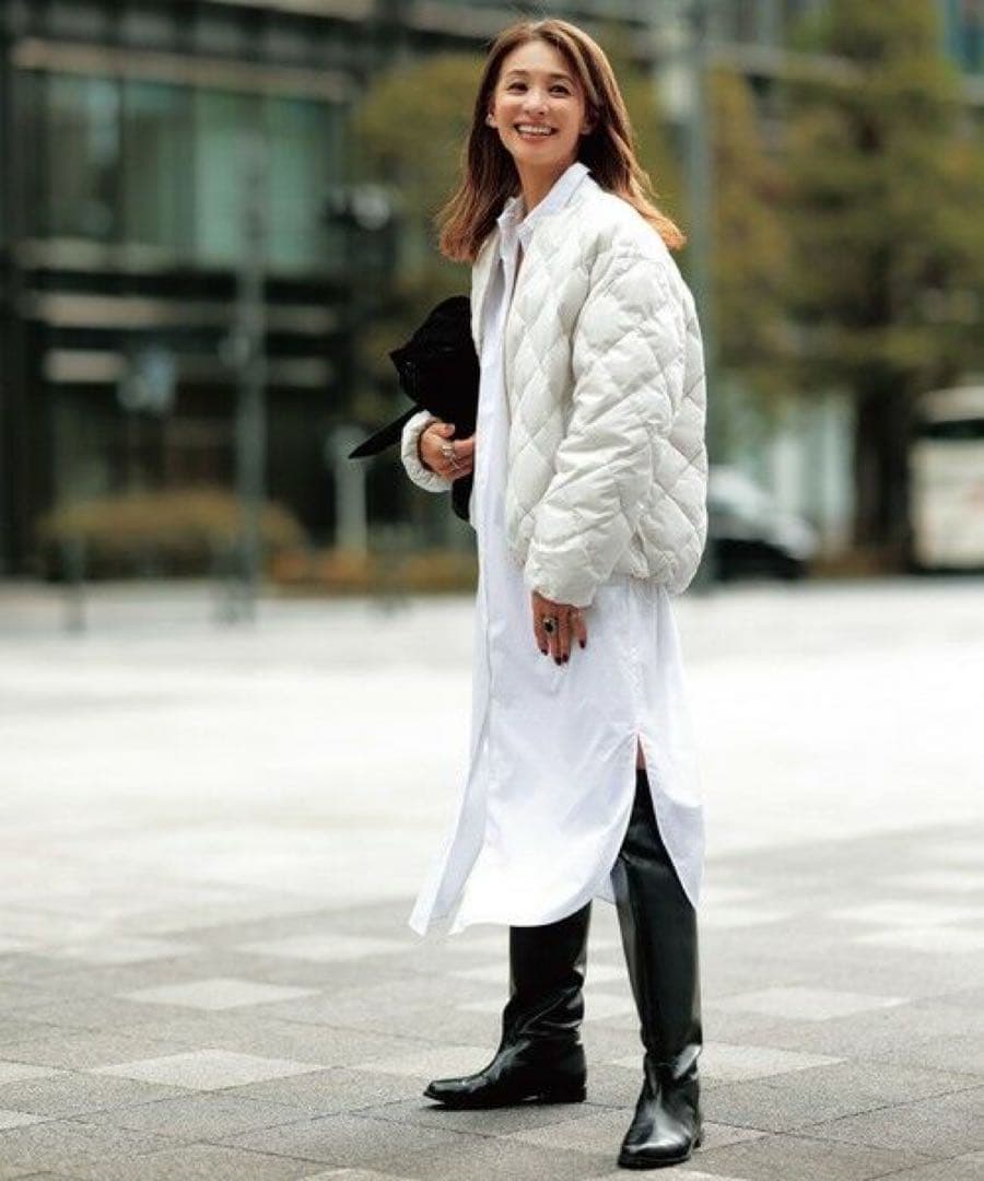 UNFILO×TAION キルティング ショート丈ブルゾン アイボリー Sサイズ