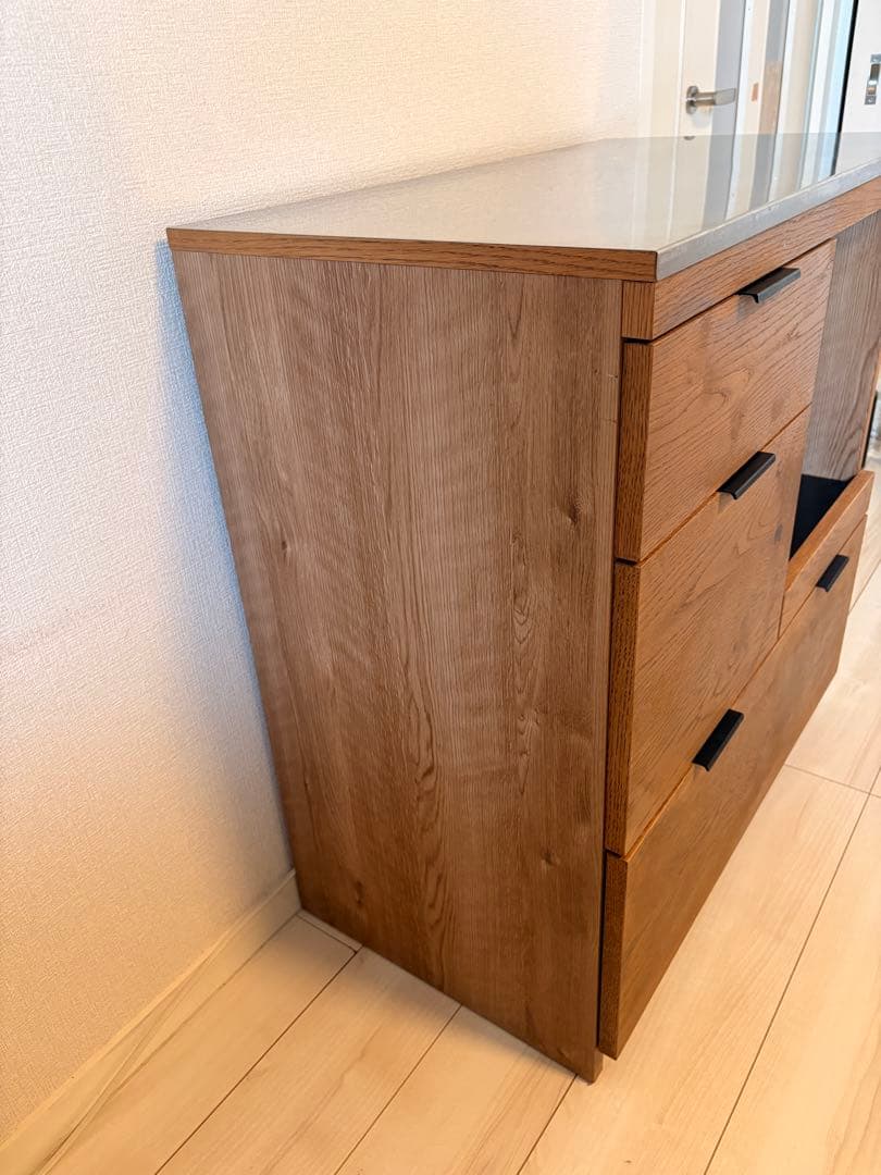 送料込 unico ADDAYキッチンカウンター W820