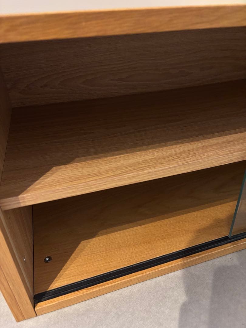 k*i様 無印良品 スチールユニットシェルフ用ボックスガラス引き戸 オーク材