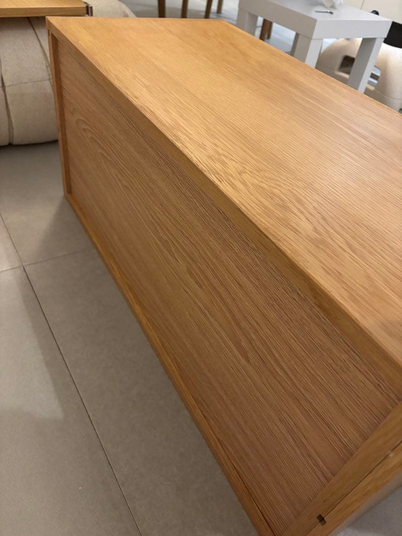 k*i様 無印良品 スチールユニットシェルフ用ボックスガラス引き戸 オーク材