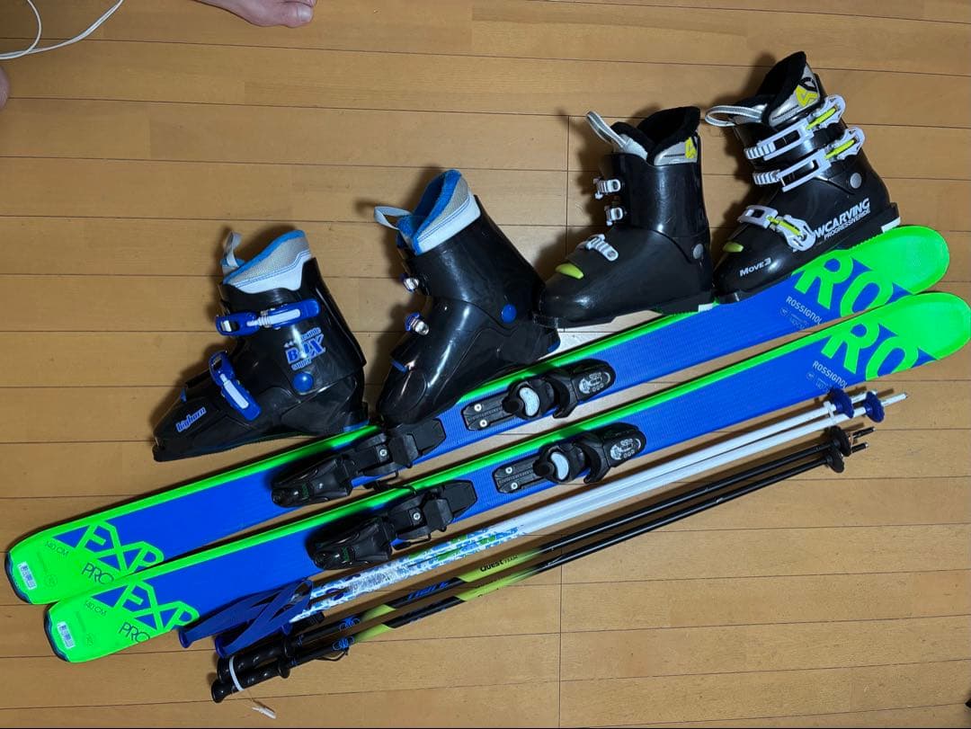 美品140cm ROSSIGNOL スキーセット　靴24or25cm