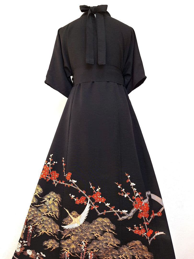 着物リメイクワンピース3643