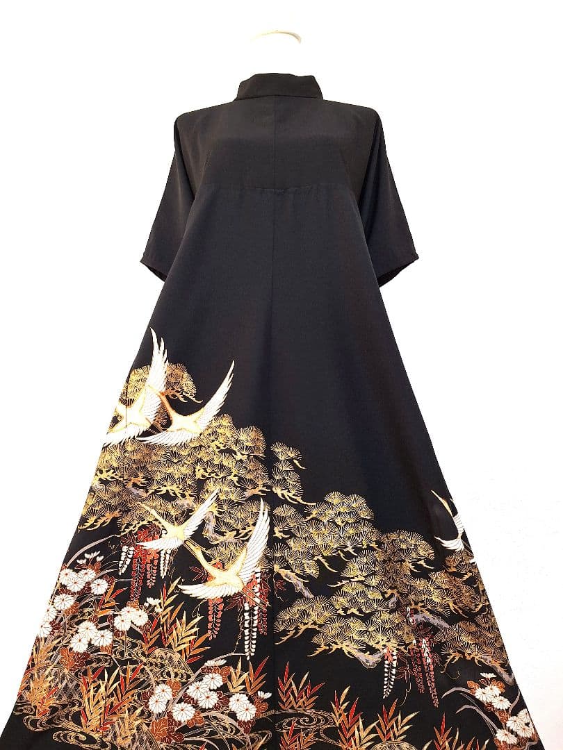 着物リメイクワンピース3643