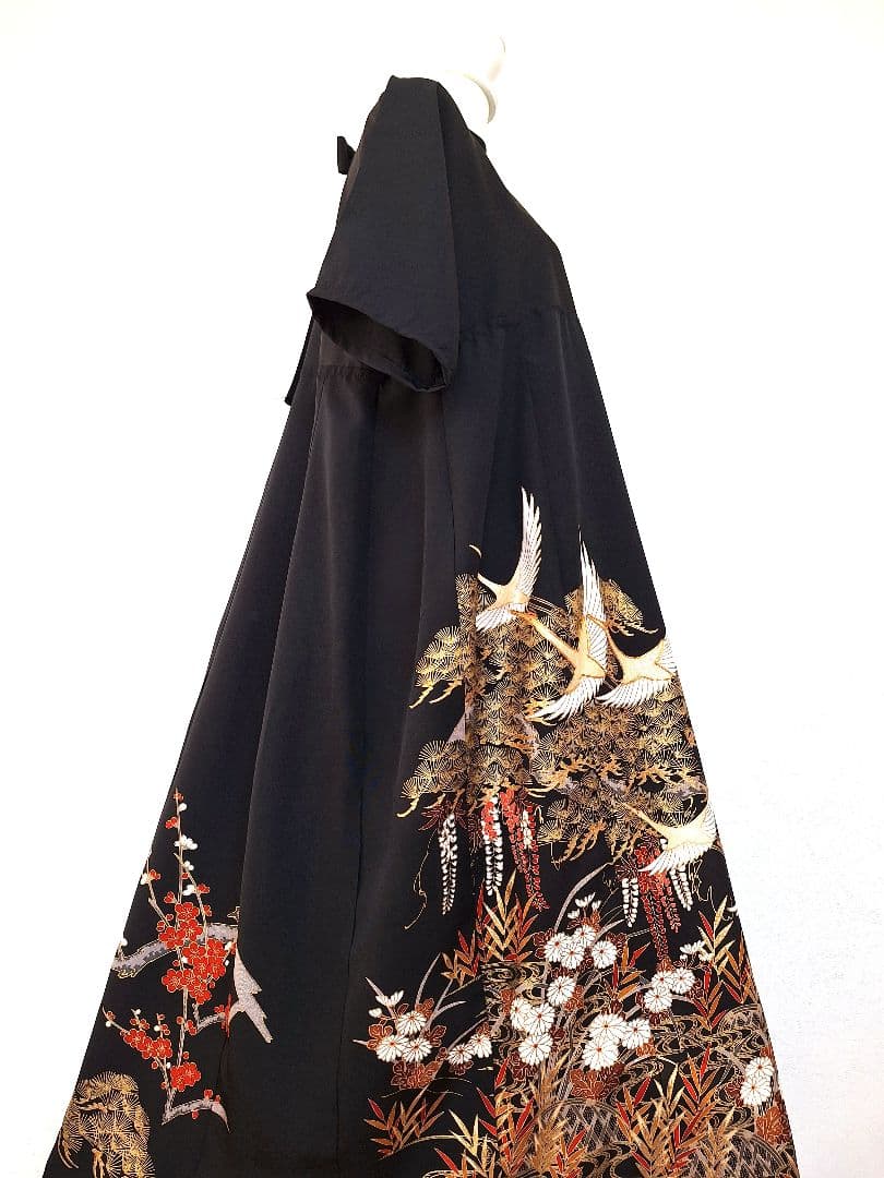 着物リメイクワンピース3643