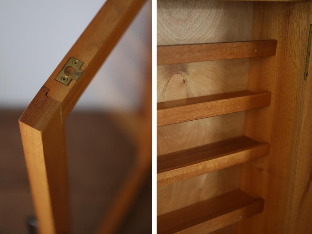 英国アンティーク木製ディスプレイショーケース/壁掛けコレクションボックス69-2