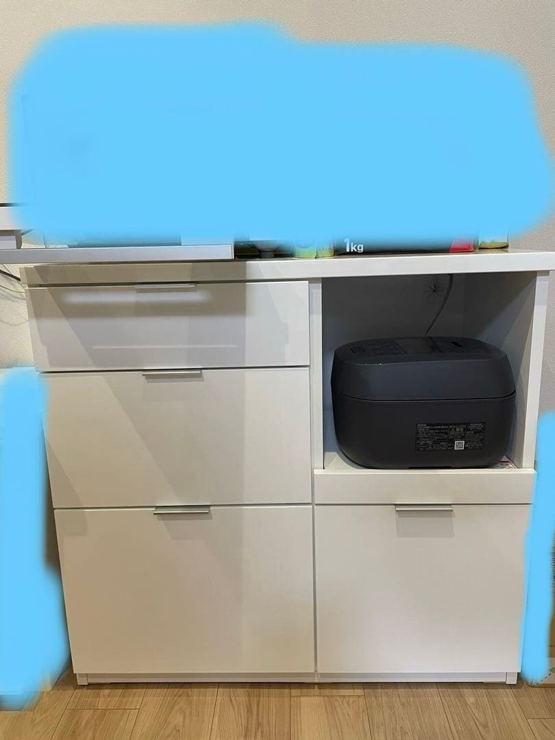 ニトリ　エトナ　キッチンカウンター　ホワイト 90cm