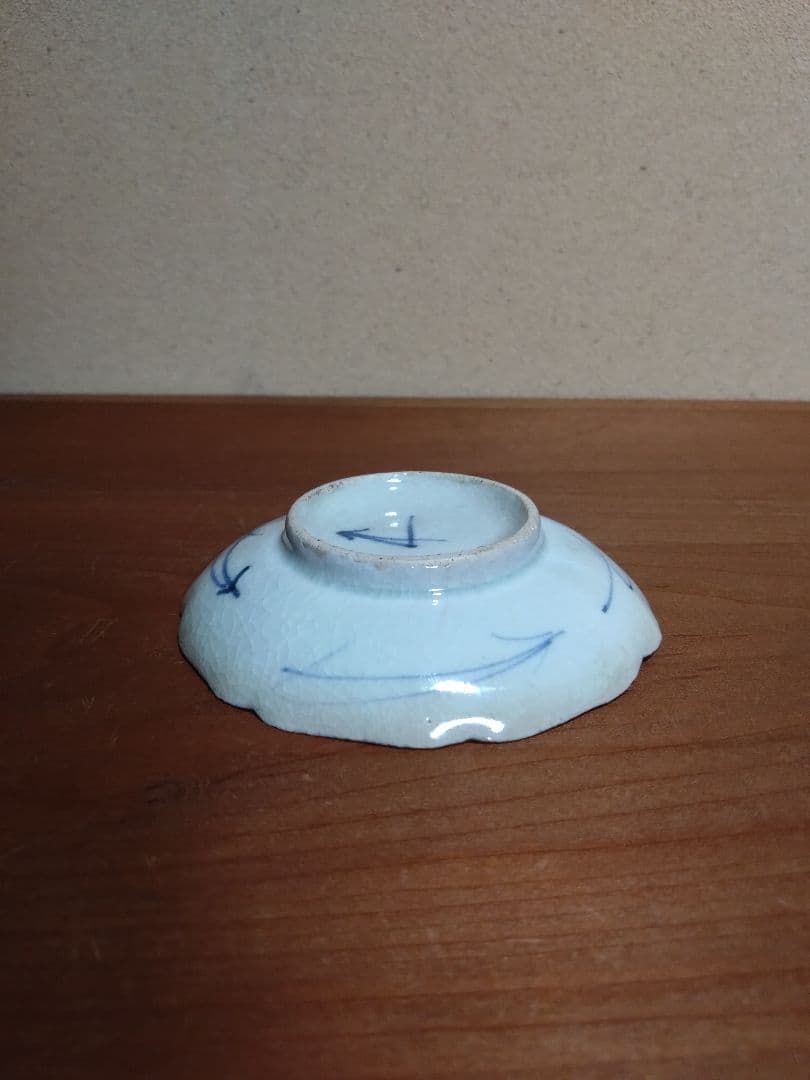 古伊万里 蒟蒻印判 花紋 輪花平盃 小皿