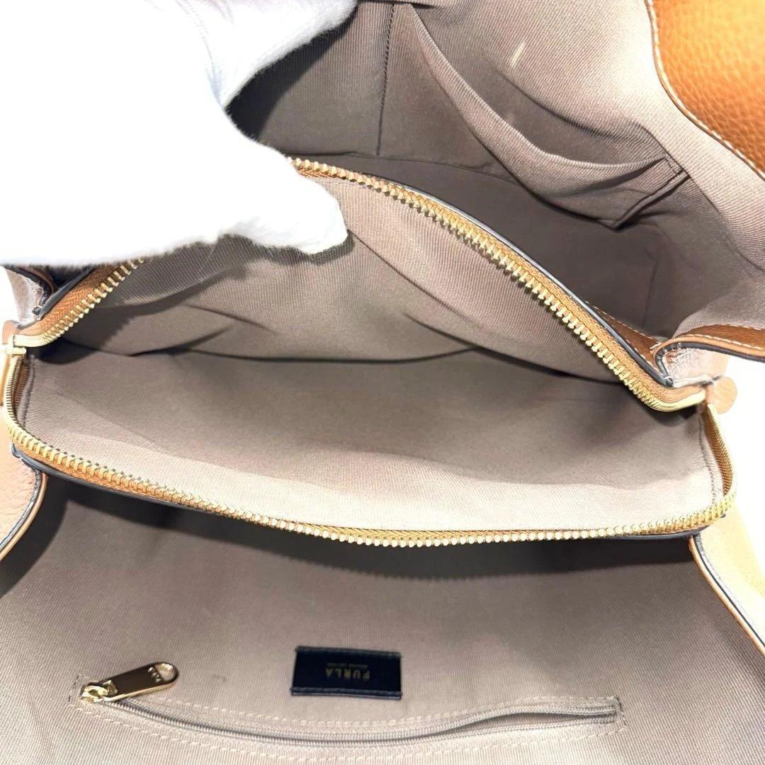 ✨美品✨ フルラ ダフネ 3層 トートバッグ ショルダー 大容量 ブラウン