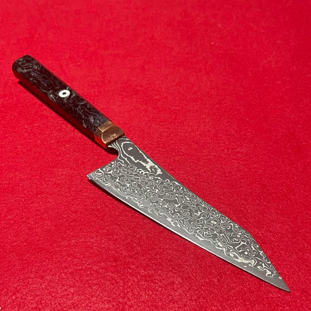 切付ペティー　黒染めダマスカス