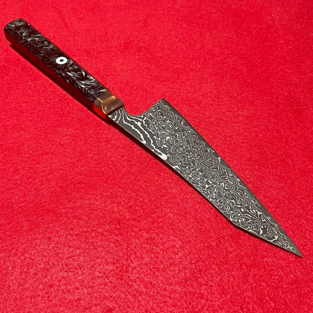 切付ペティー　黒染めダマスカス
