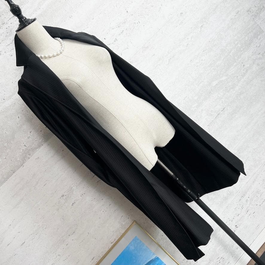 極美品★HERMES★シルク★ダブルフェイス★刺繍ライン★ベルト★コート