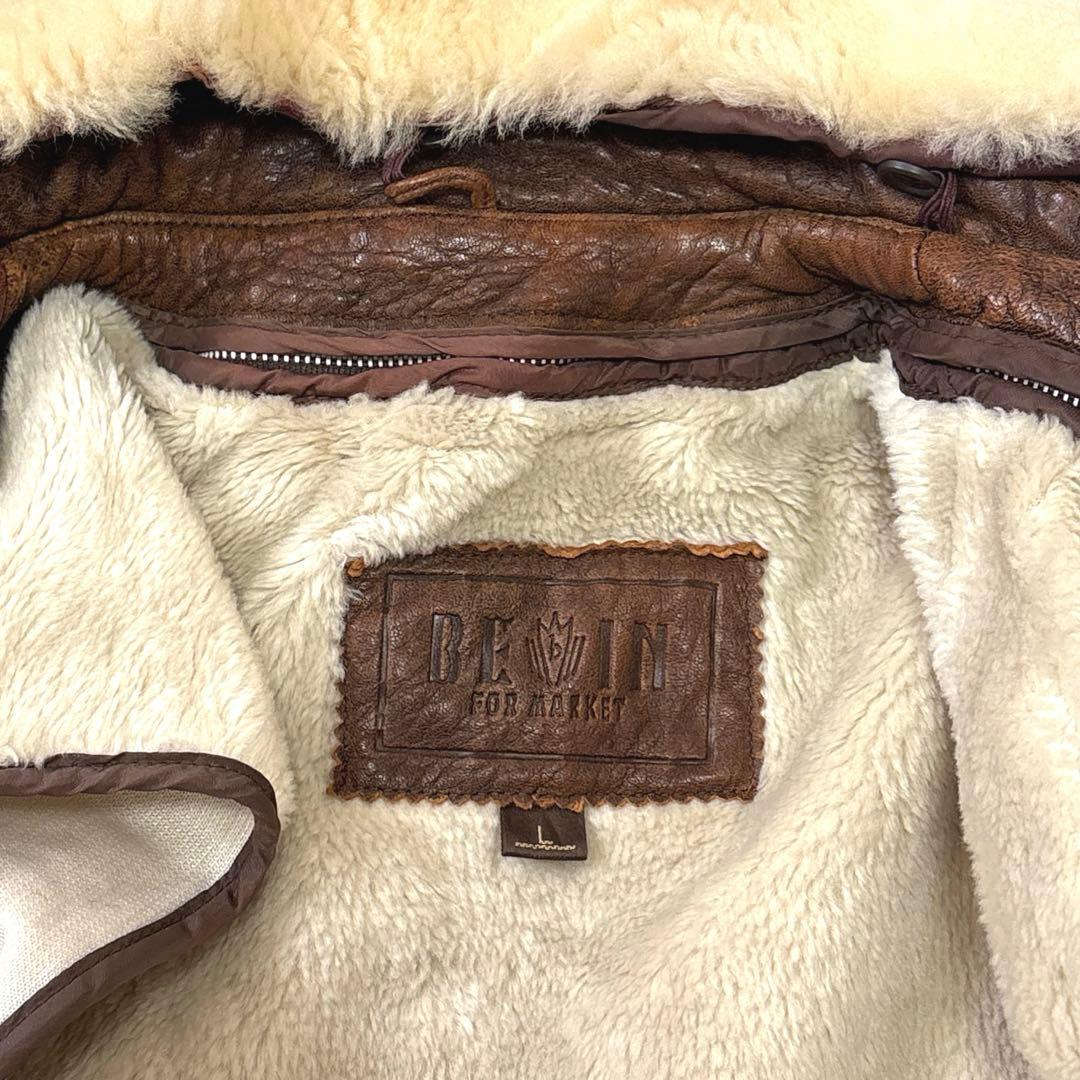 BEIN FOR MARKET フライトジャケット 羊革 襟ムートン 韓国製 L