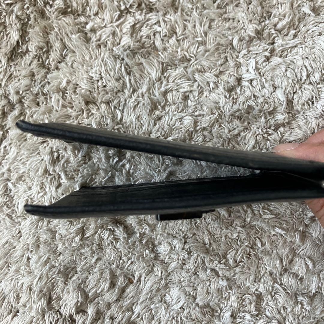 【美品✨】サンローラン レザー マネークリップ YSLロゴ　財布　クロコ　型押し