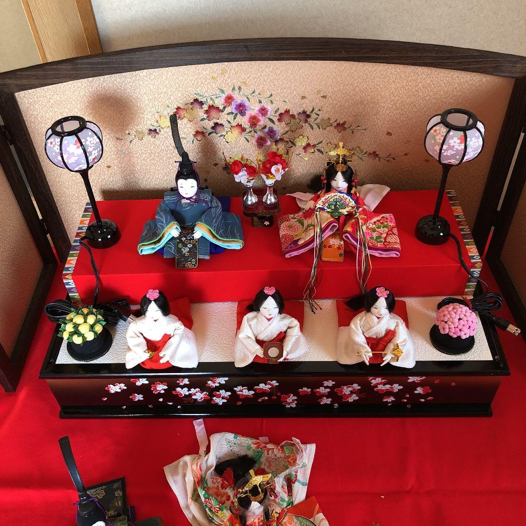 手作り　お雛様　五人飾り