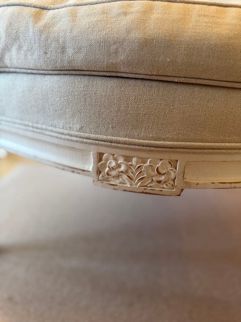 サラグレースデビューシリーズフレンチスタイルホワイトリネン 1人掛けソファ