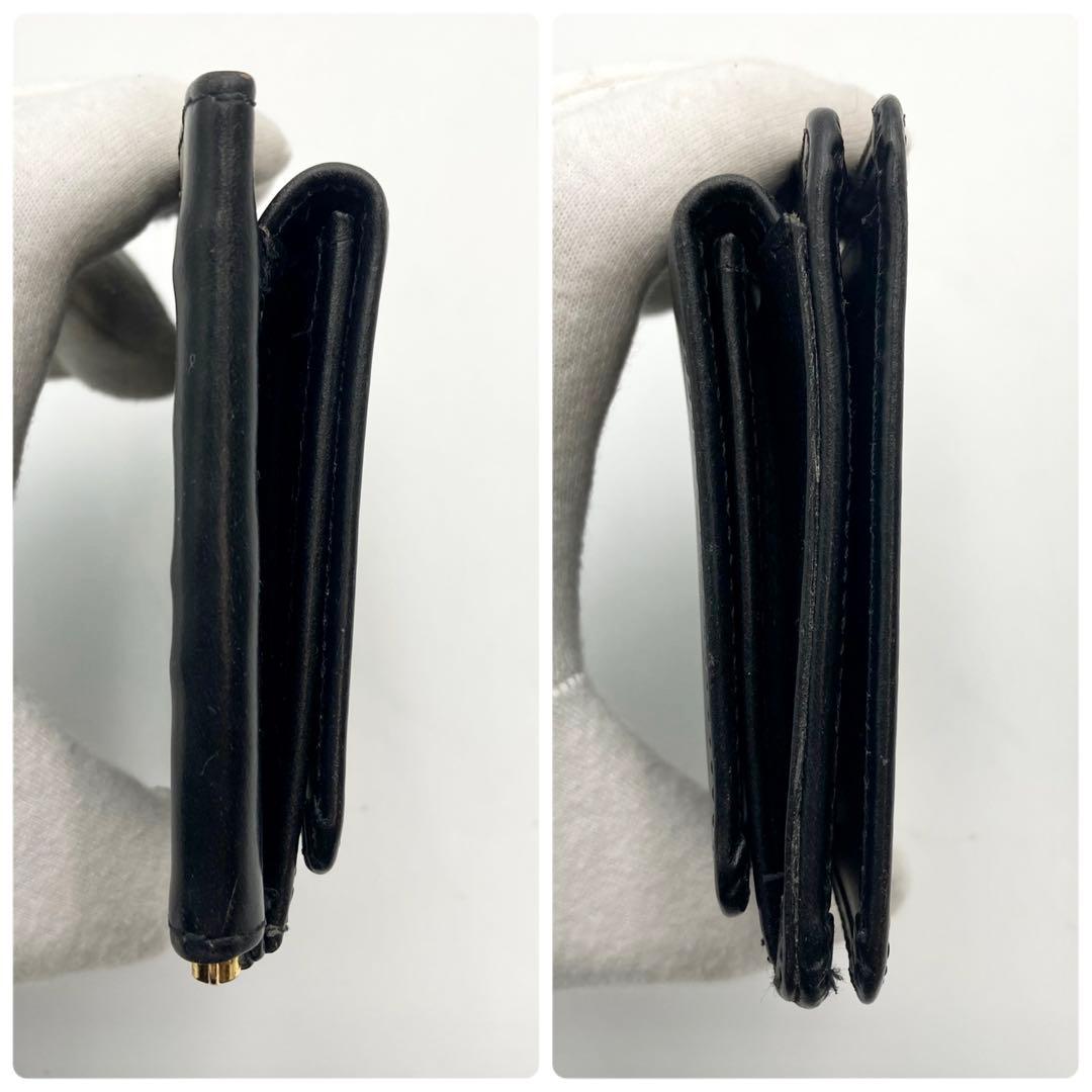 もち✨ グレンロイヤル マネークリップ 二つ折り財布 黒×金 レザー ロゴ