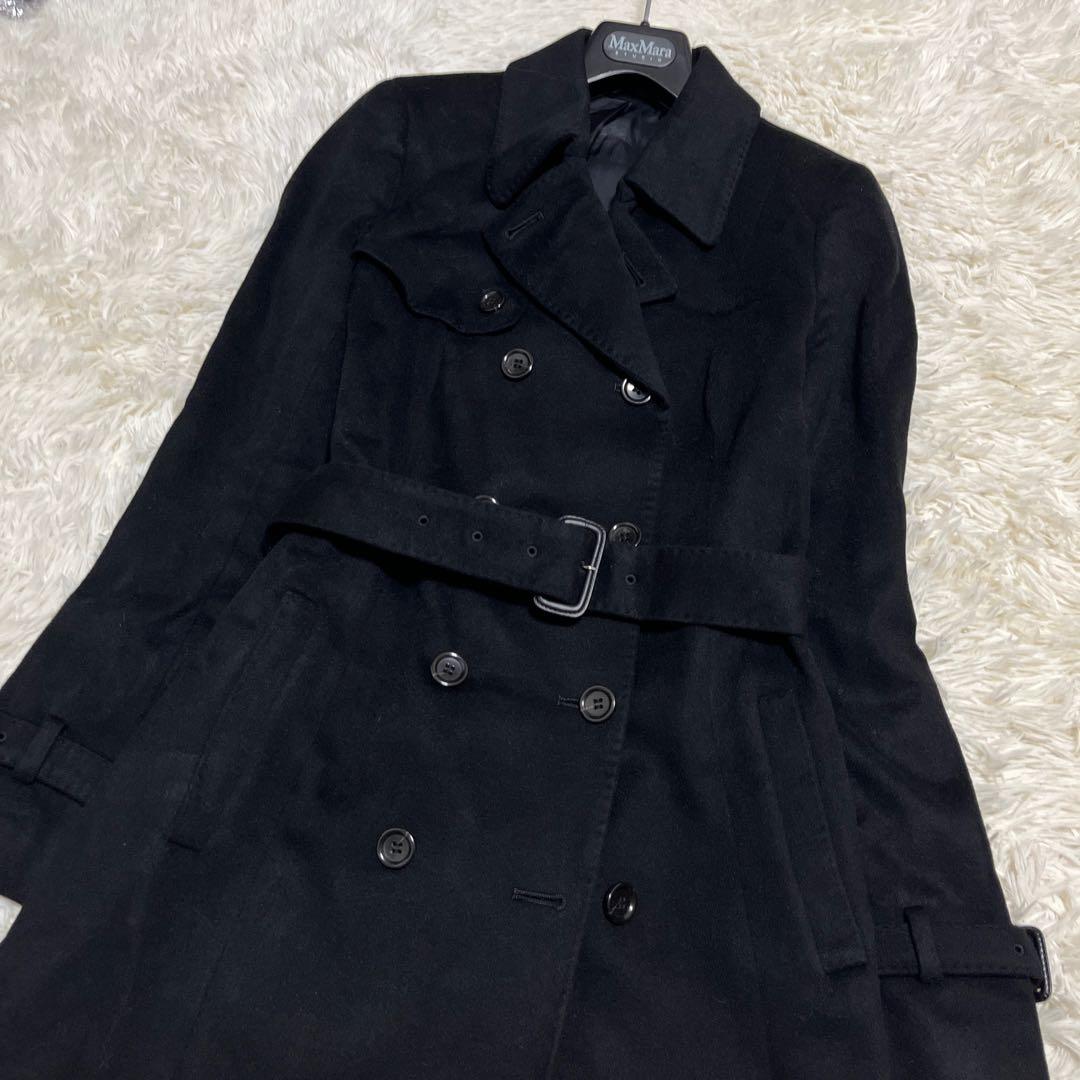 美品✨ ANAYI チェスターコート カシミア100% ダブル ベルト ブラック