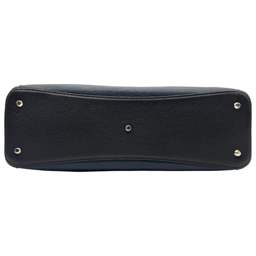 美品◎ フジタカ A4可 肩かけ可 トートバッグ ビジネス可 シボ革 ネイビー