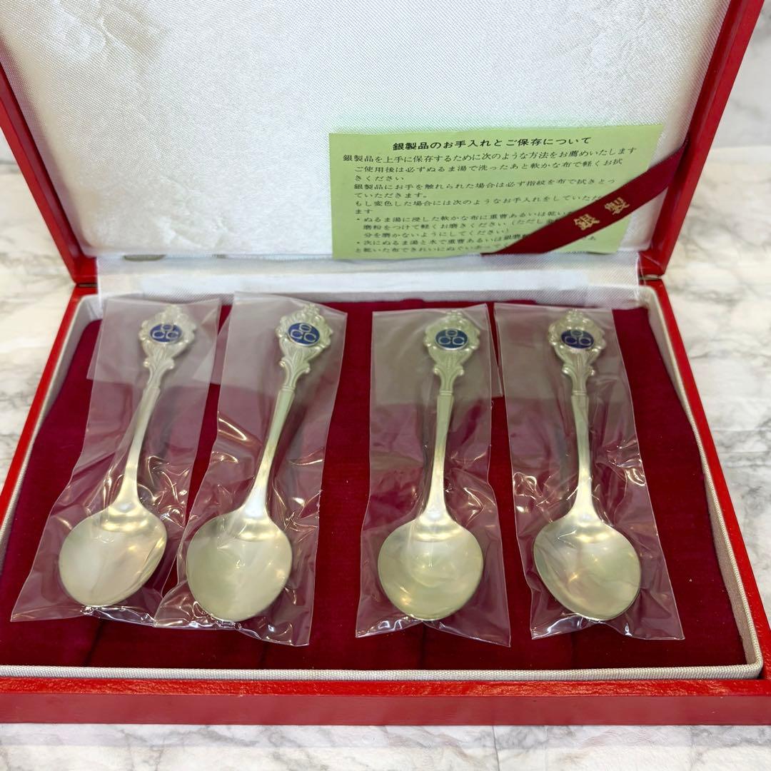 シルバー925 スプーン 4本セット 銀製 カトラリー 箱付き