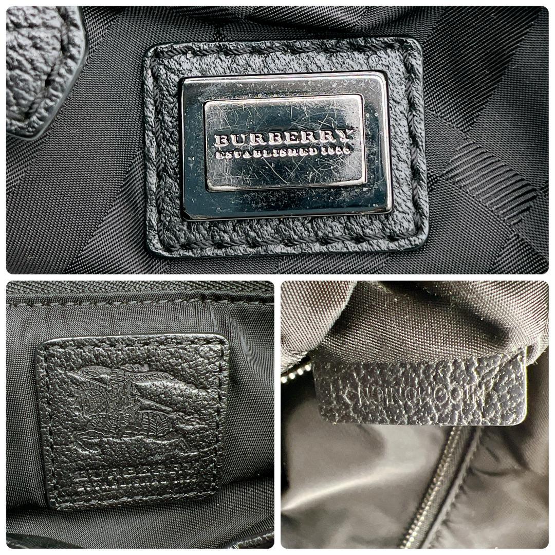 美品 BURBERRY シャドーチェック ナイロン チェーン トートバッグy10