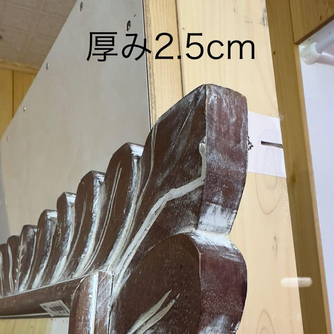 バリの木彫りスタンドミラー 170x60cm