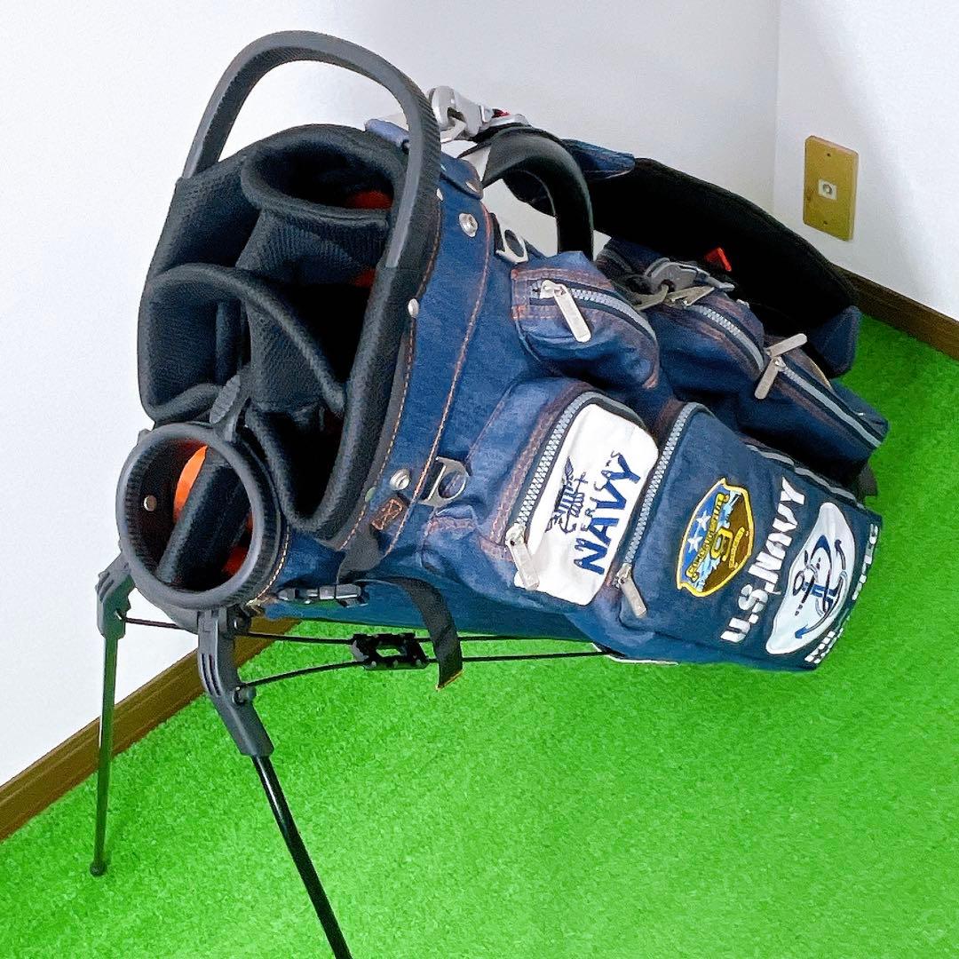 美品　アーミーベースコレクション　デニム　スタンドキャディバック　アイアンカバー