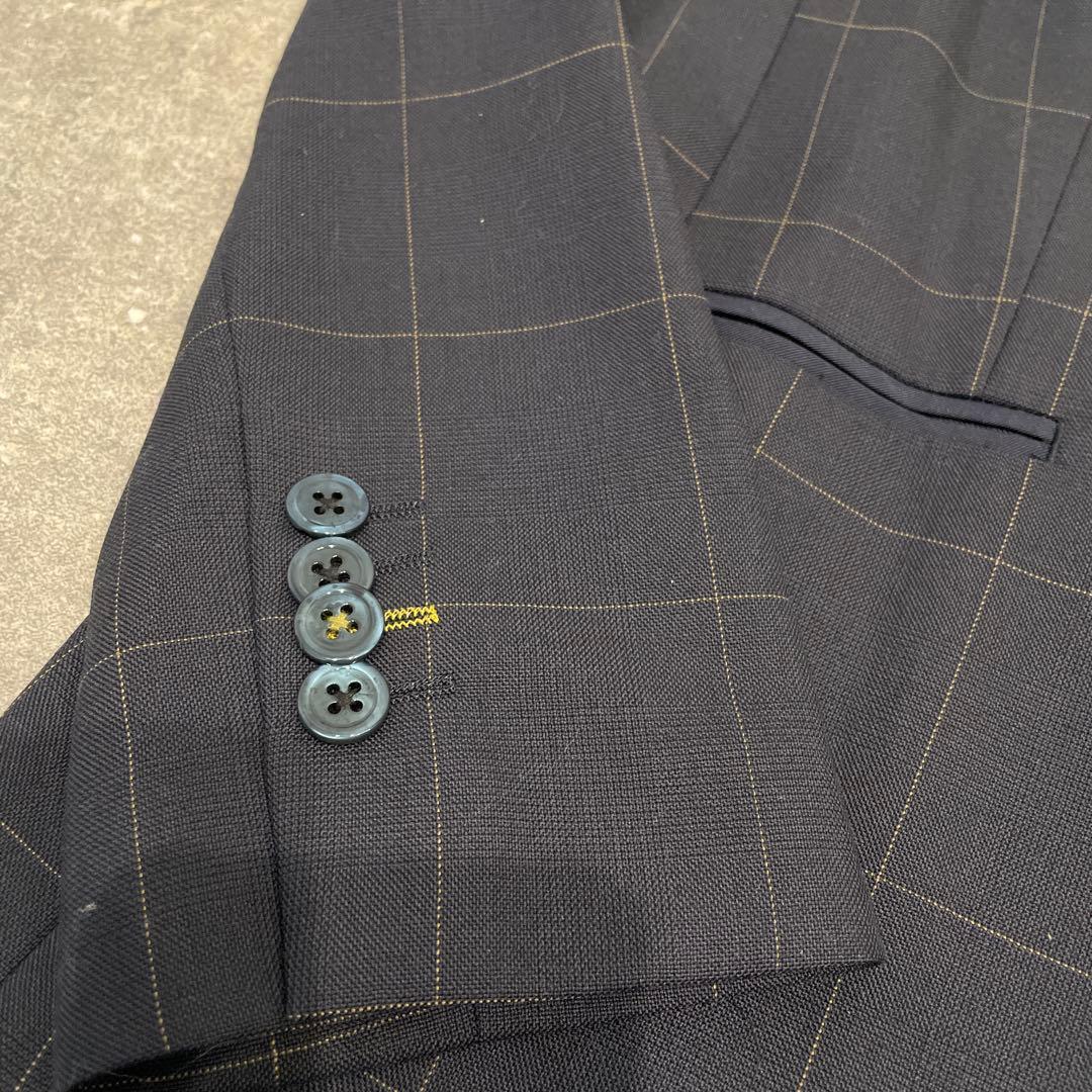 Paul Smith BLACK 新品チェック柄ビジネススーツ　ネイビー　L42