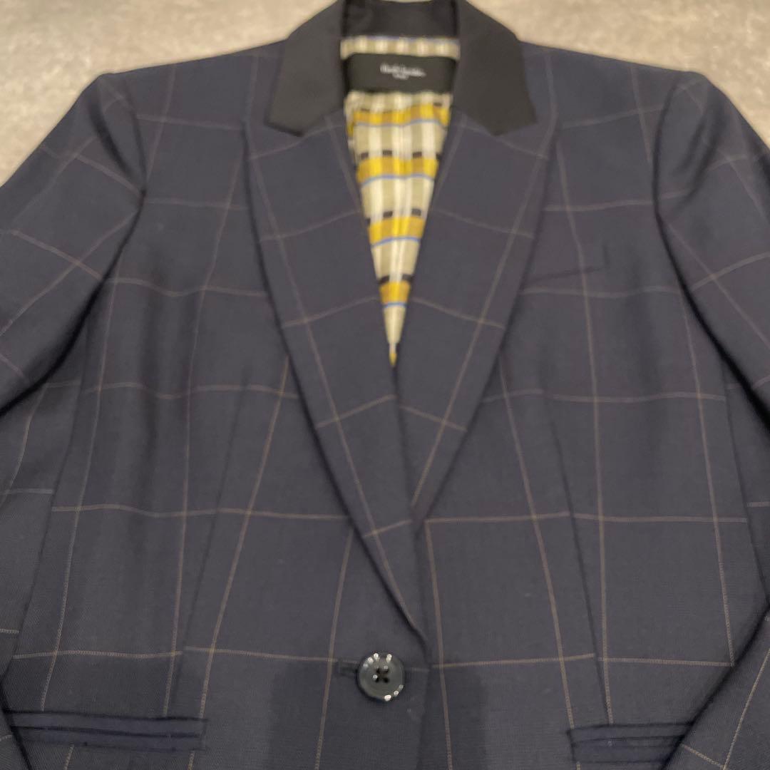 Paul Smith BLACK 新品チェック柄ビジネススーツ　ネイビー　L42