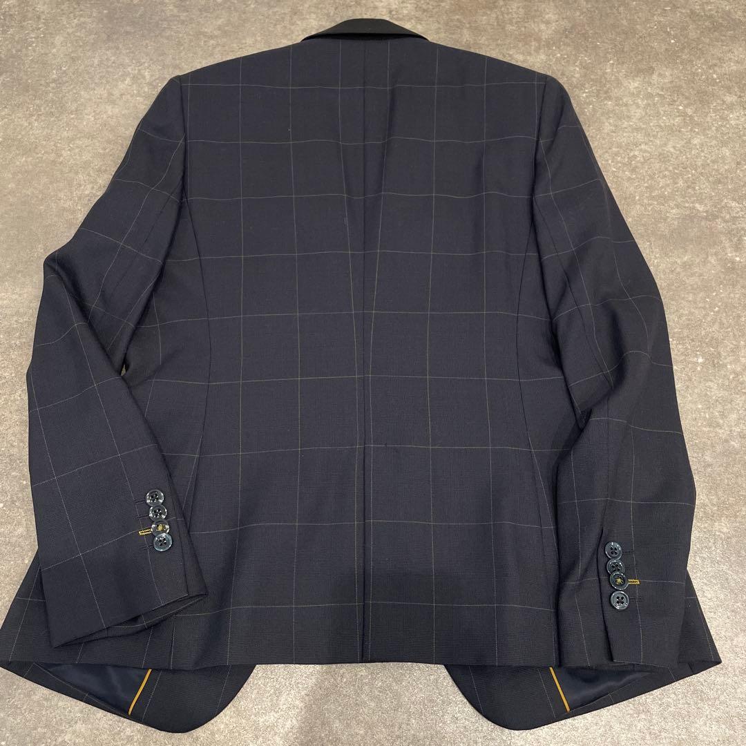 Paul Smith BLACK 新品チェック柄ビジネススーツ　ネイビー　L42