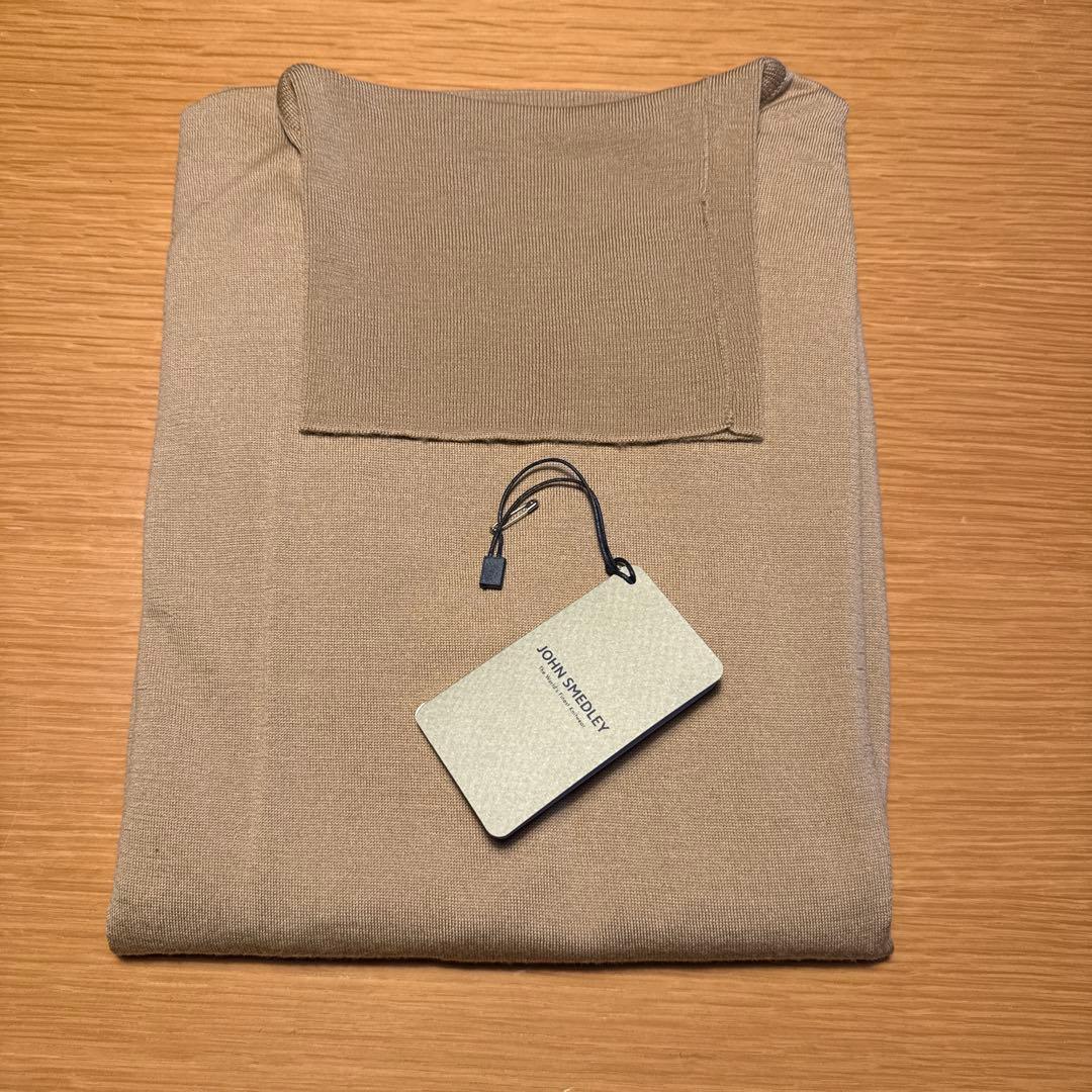 JOHN SMEDLEY タートルネック CATKIN ライトキャメル S