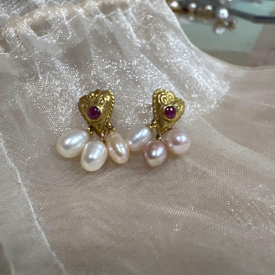 18k 淡水パールピアス