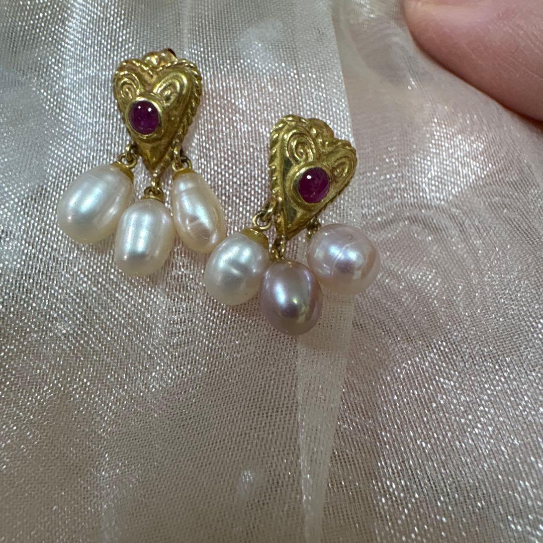 18k 淡水パールピアス