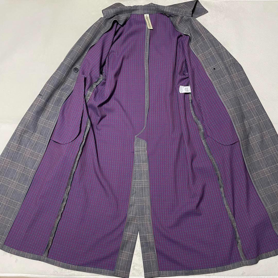 687 希少•新品nagonstansトレンチコート チェック柄 グレー 38